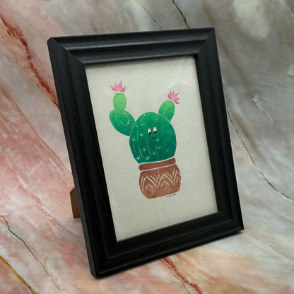 Cactus Lino Print | 8 x 10 inch Frame