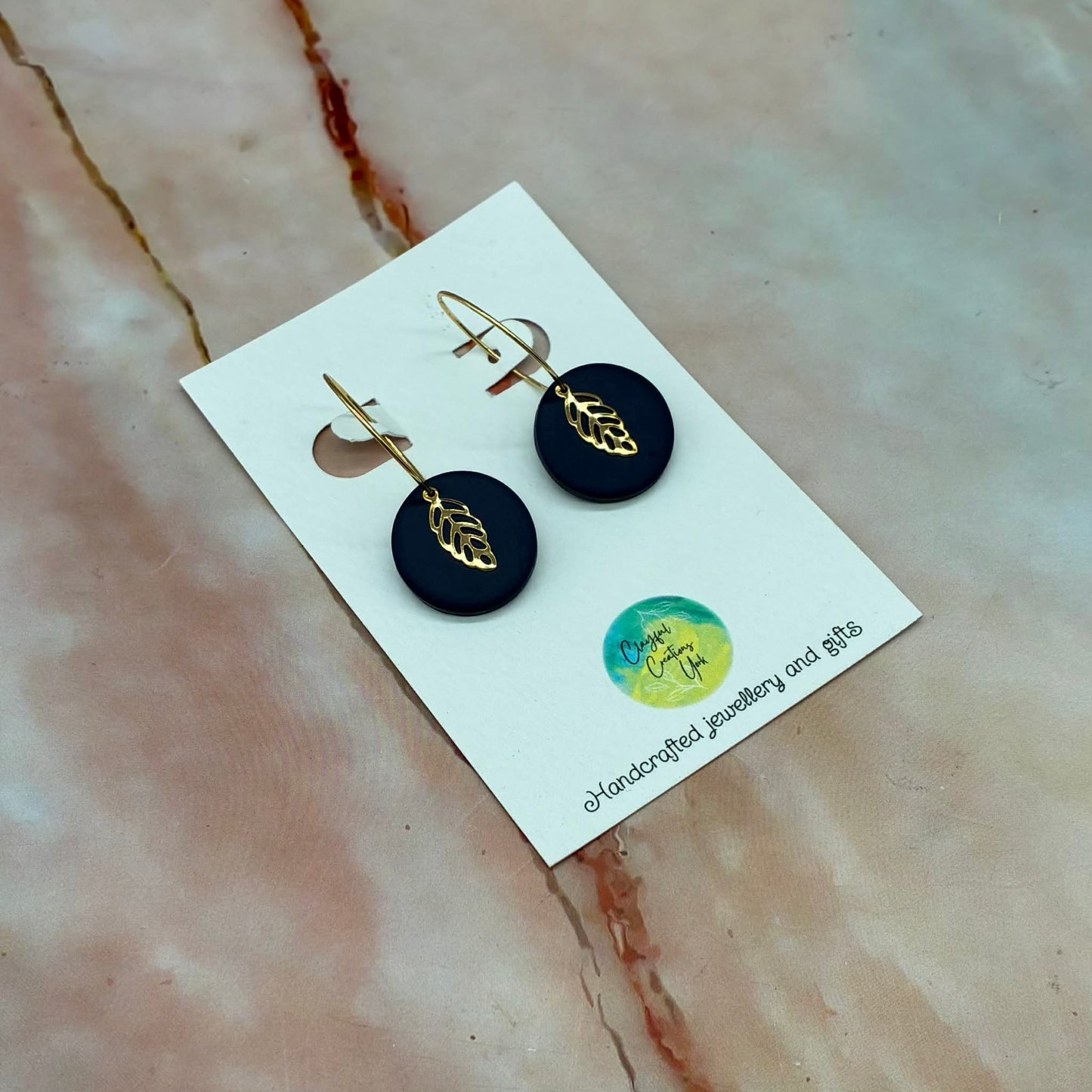 Handcrafted Drop Hoop Earrings | Hypoallergenic | Choose Your Colour!