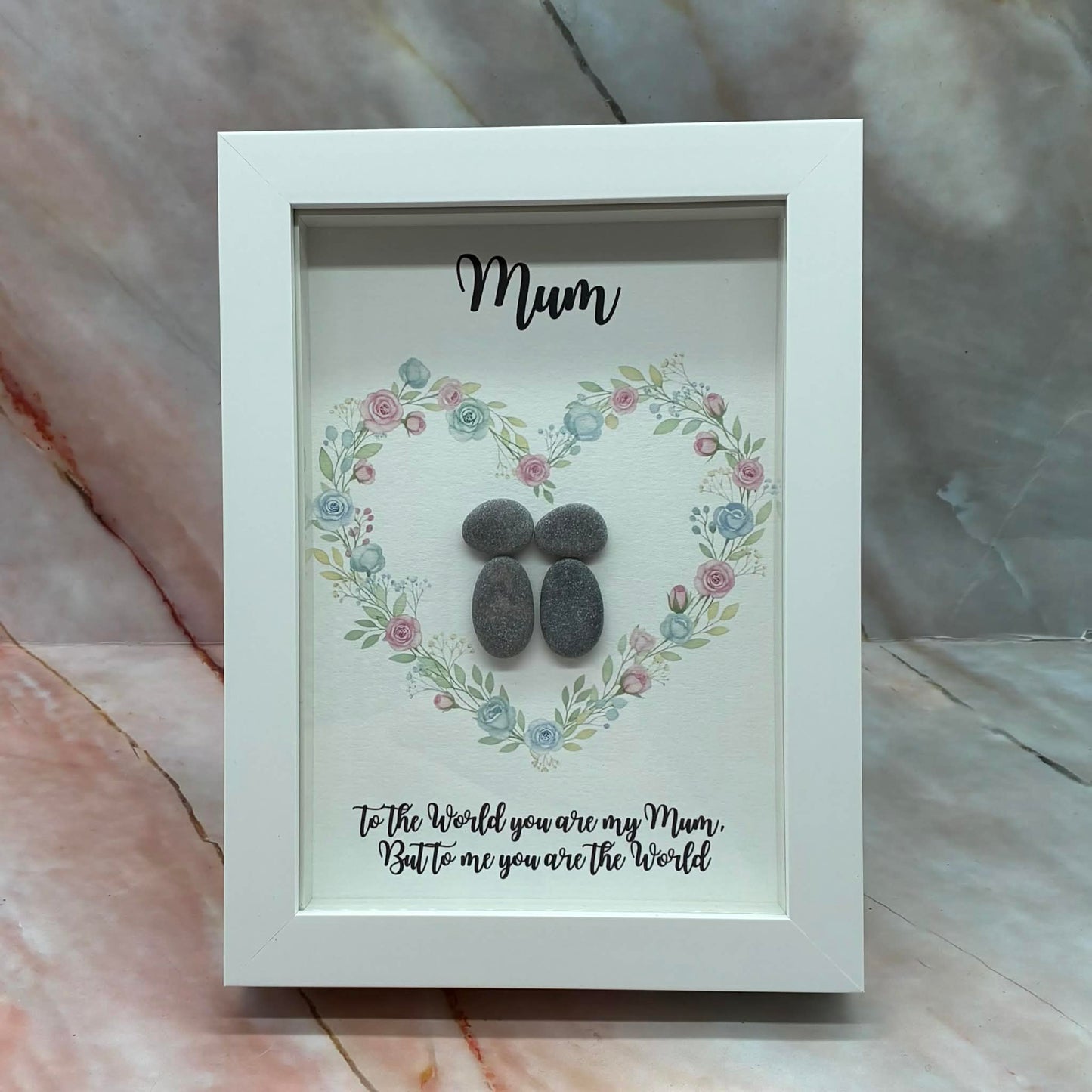 Handmade Framed Pebble Art | Mum | Various Designs