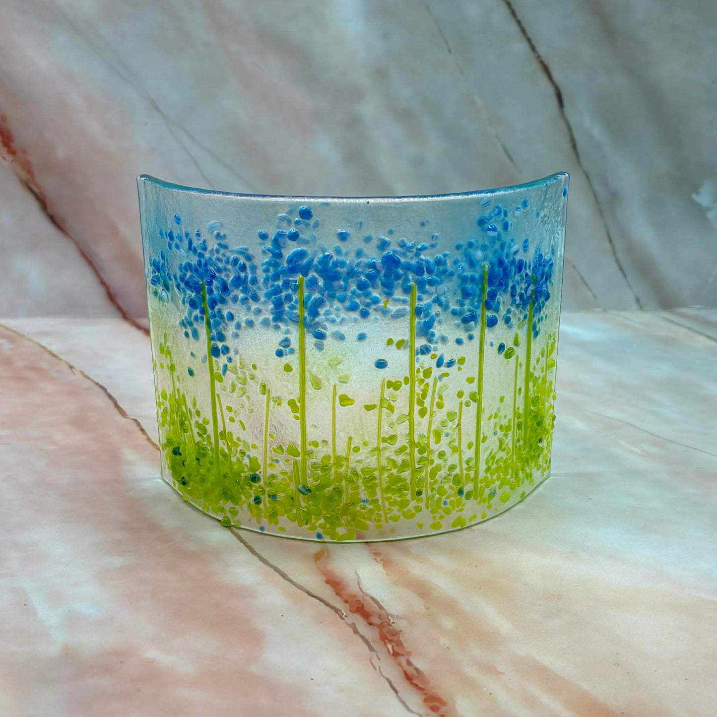 Wildflower Meadows | Fused Glass | Freestanding Curve