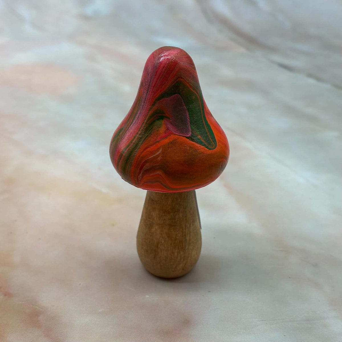 EarthShroom |  Freestanding Mushroom Decoration | Wood & Acrylic Paint