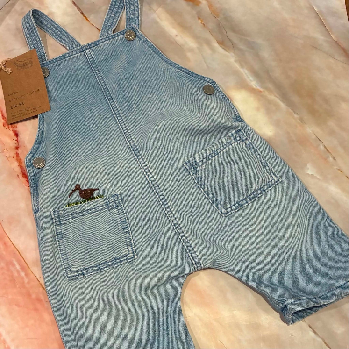 Upcycled Denim Dungarees |  Hand Embroidery