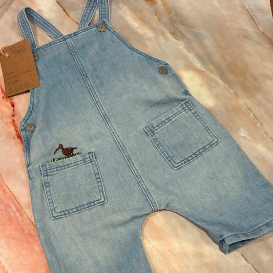 Upcycled Denim Dungarees |  Hand Embroidery