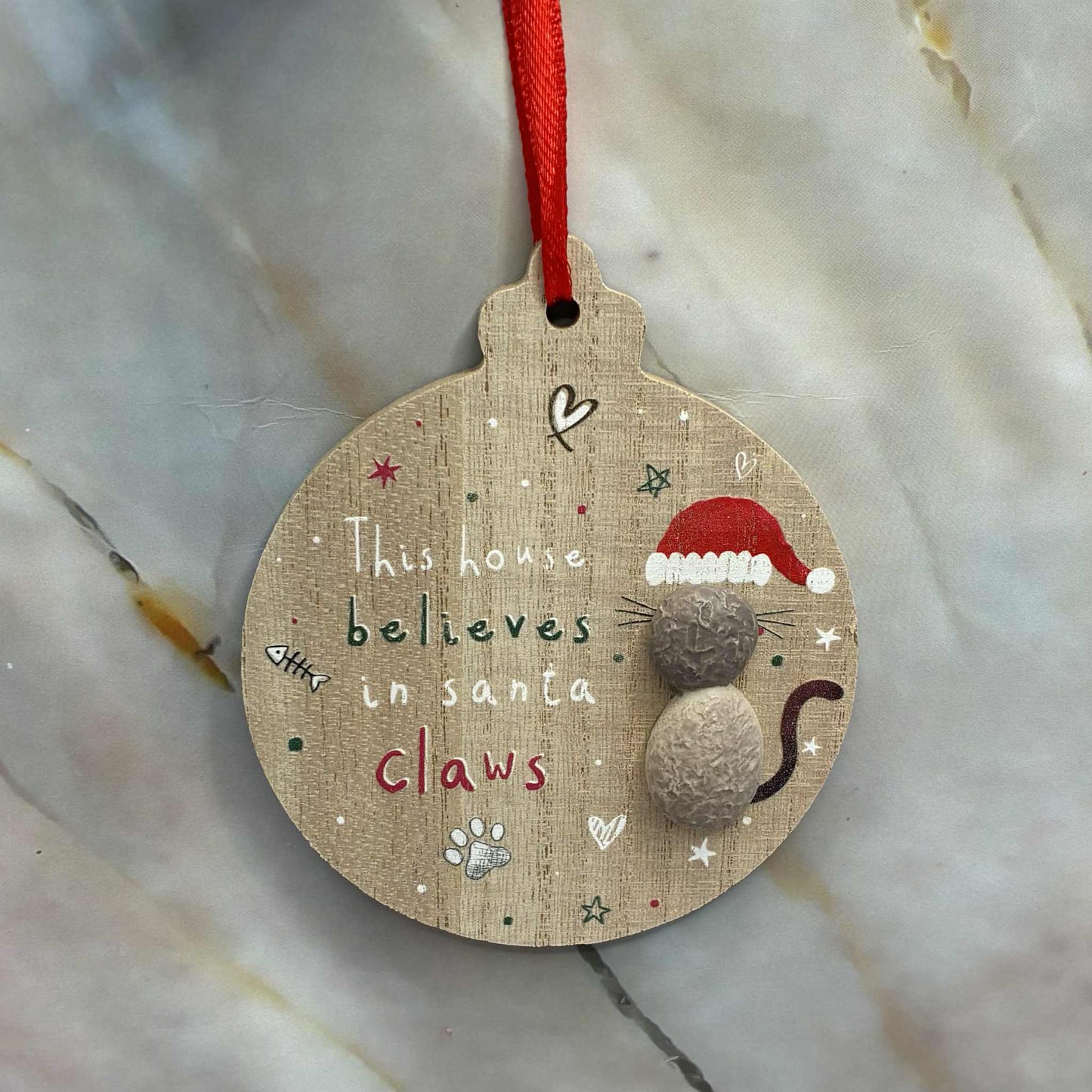 Pebble Design Christmas Tree Decorations | Cat & Dog | Choose Your Festive Favourite!