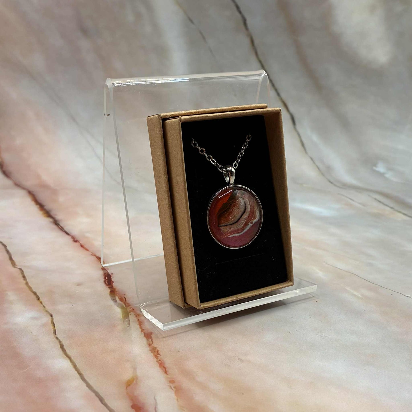 Hand Poured Resin Pendants | Silver Plated Chain