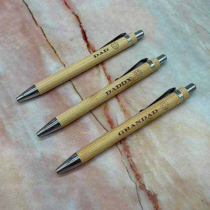 Dad | Daddy | Grandad Refillable Bamboo Pens