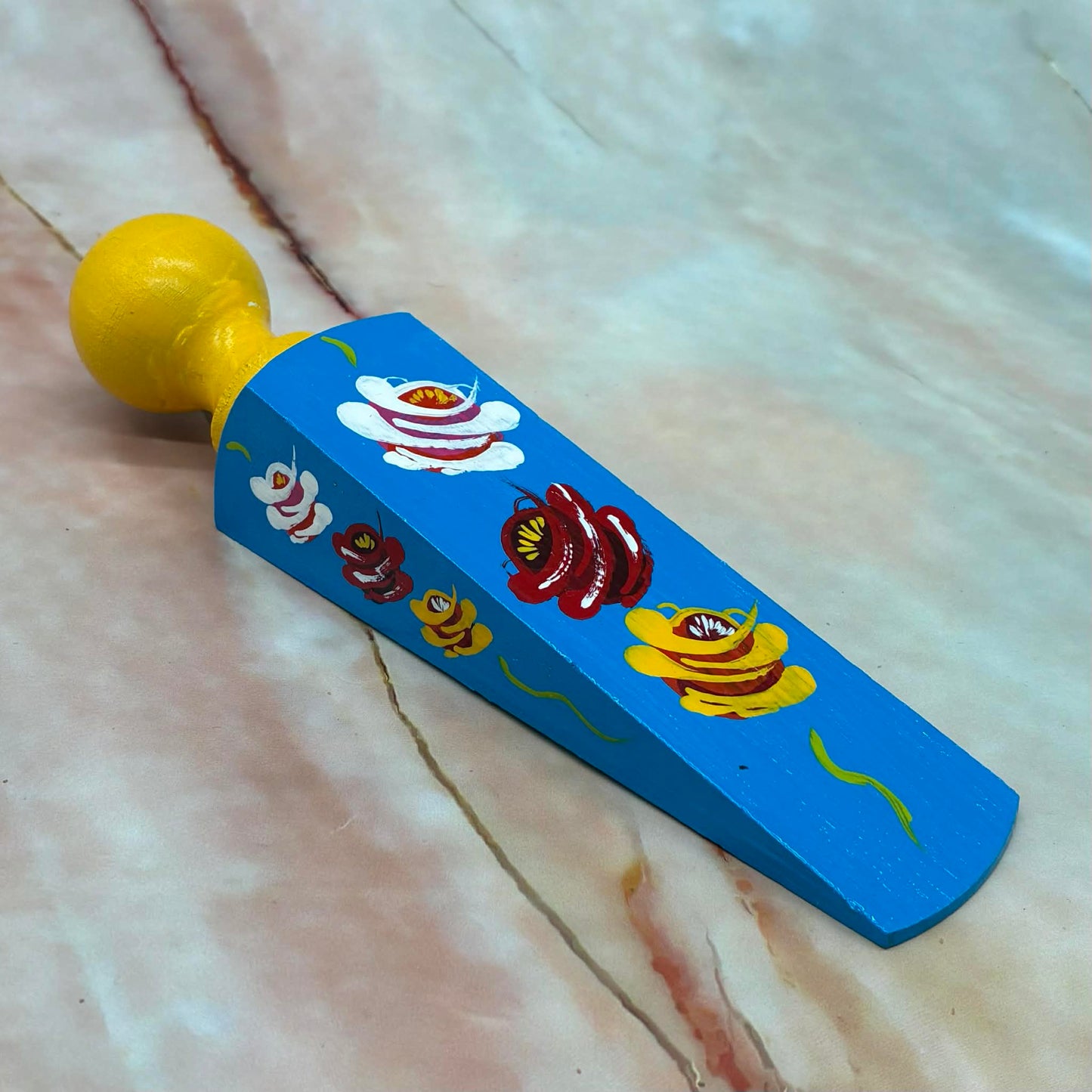 Hand Painted Door Wedges | Wood & Enamel