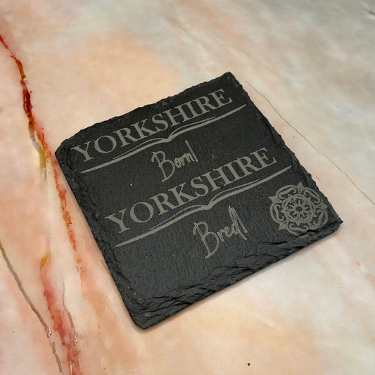 Yorkshire Themed Slate Coasters | Laser Etched