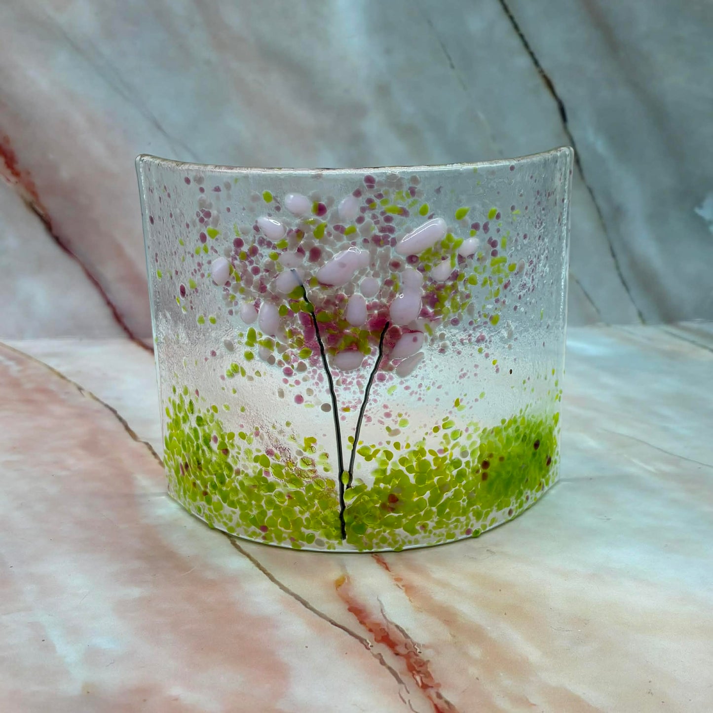 Trees of the Season | Fused Glass | Freestanding Curve