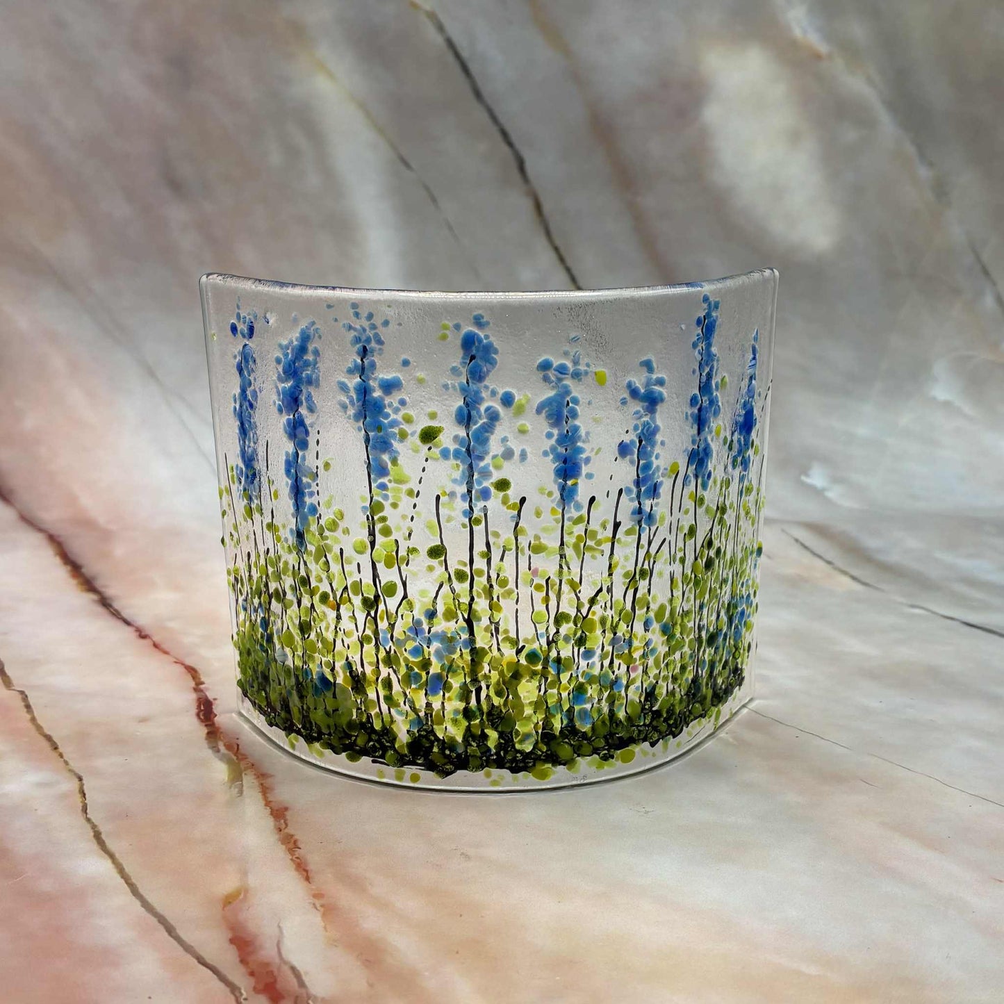 Wildflower Meadows | Fused Glass | Freestanding Curve