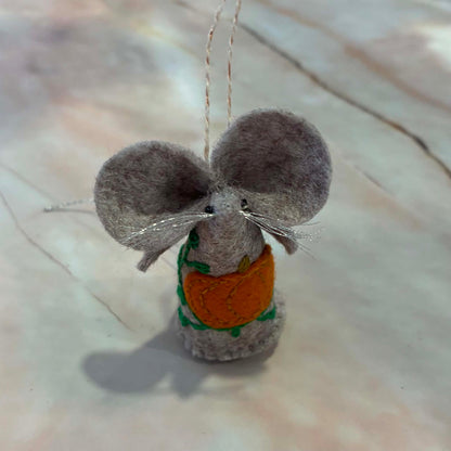Handmade Felt Mouse Decoration | The Autumn Collection |Hand Embroidery