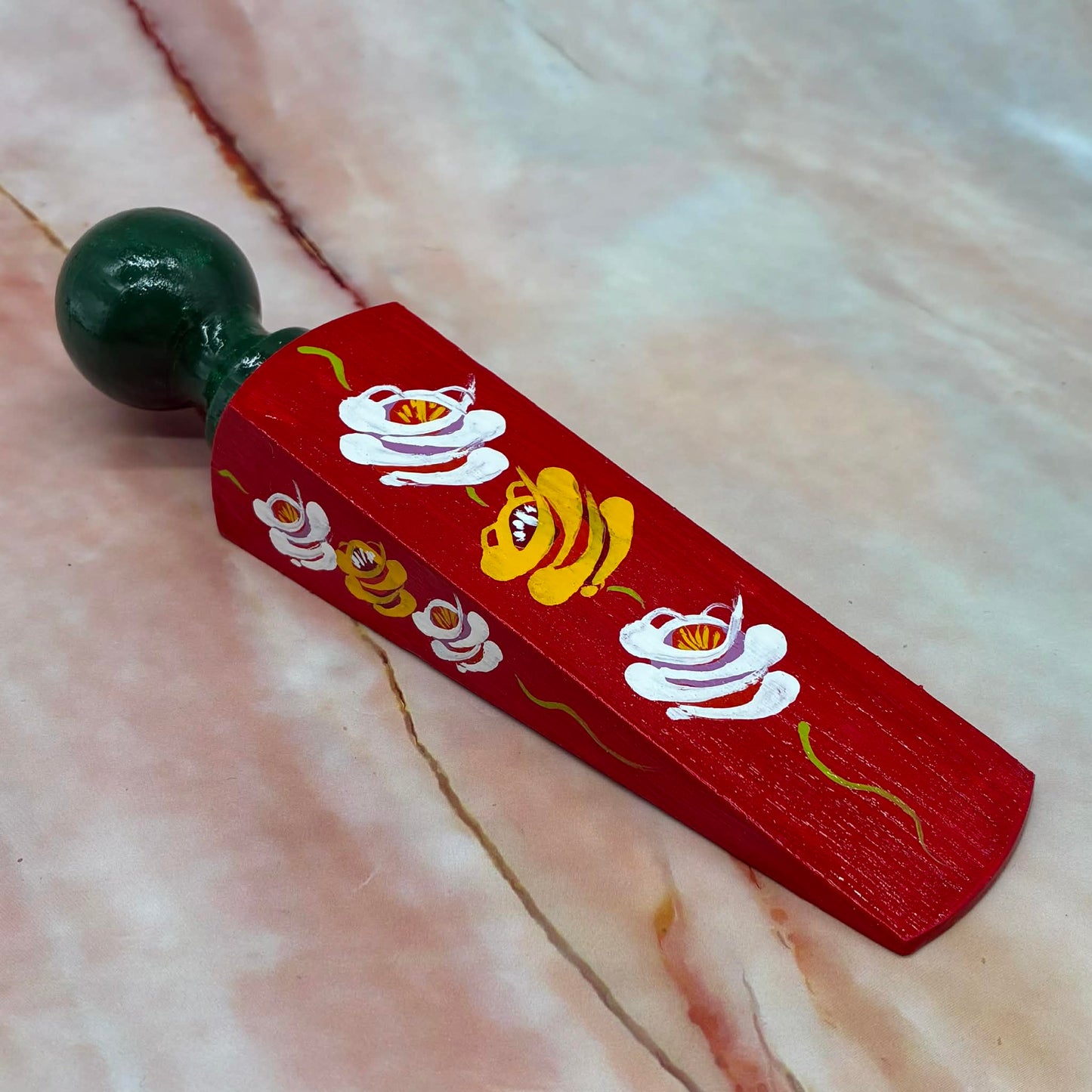 Hand Painted Door Wedges | Wood & Enamel