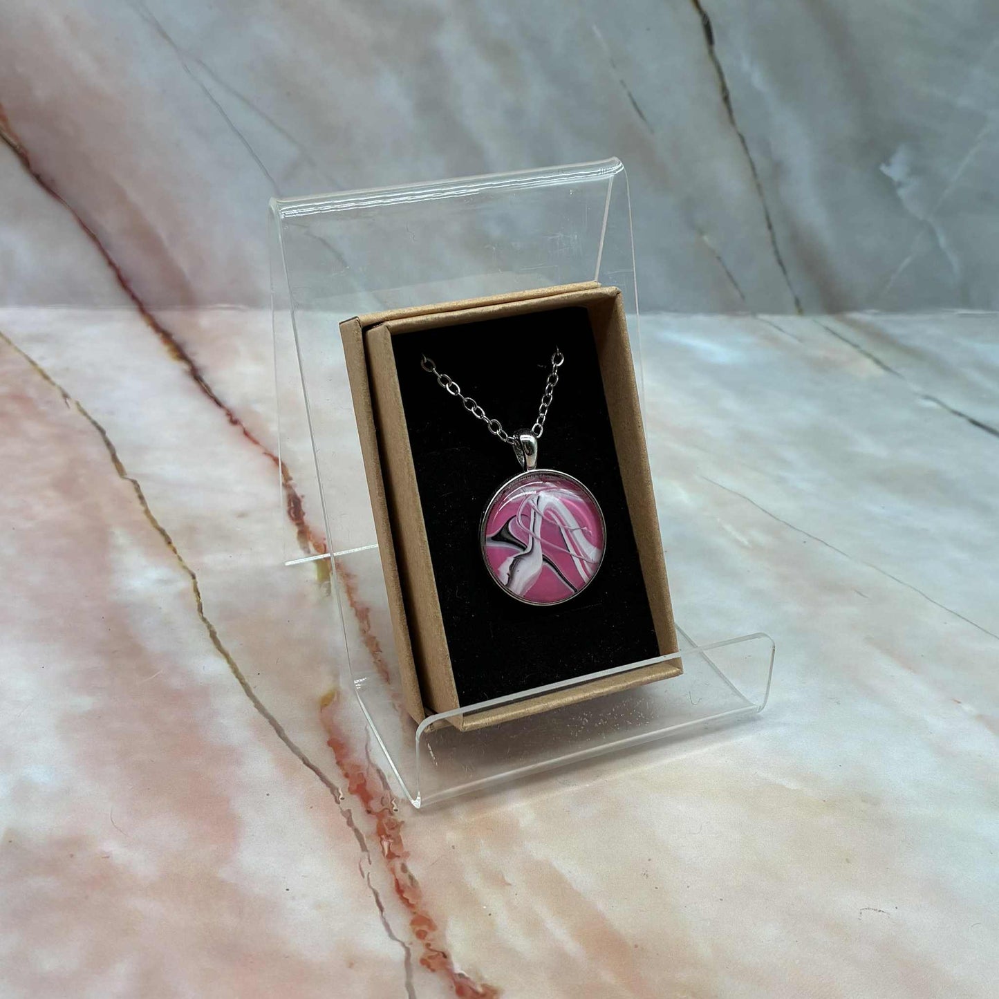 Hand Poured Resin Pendants | Silver Plated Chain