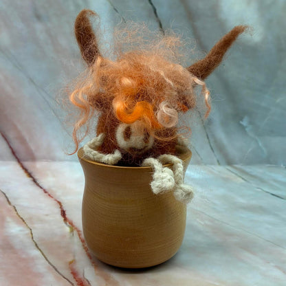 Needle Felted Highland Cows |  Freestanding Decoration | 2 Designs