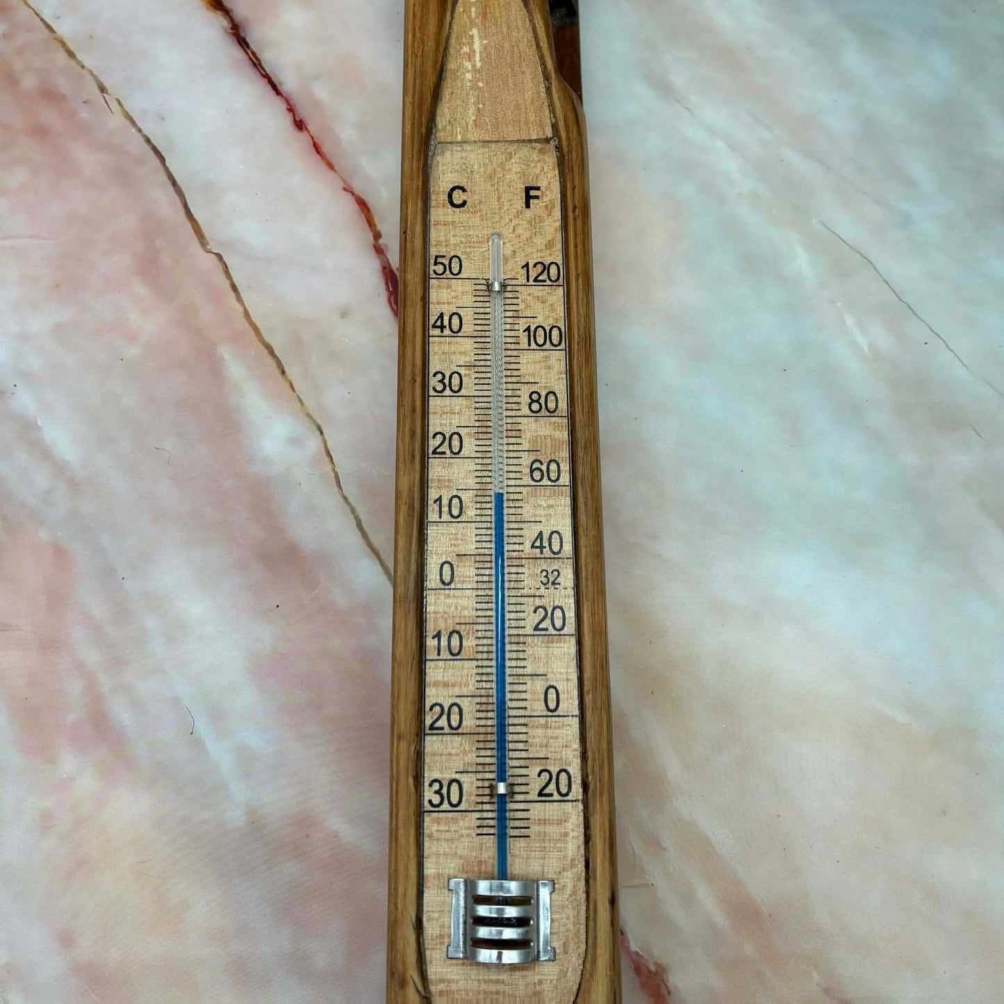 Flying Shuttle Thermometer | Antique Wooden Mill Shuttle