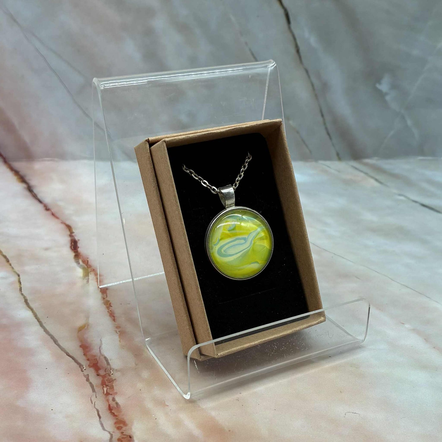 Hand Poured Resin Pendants | Silver Plated Chain