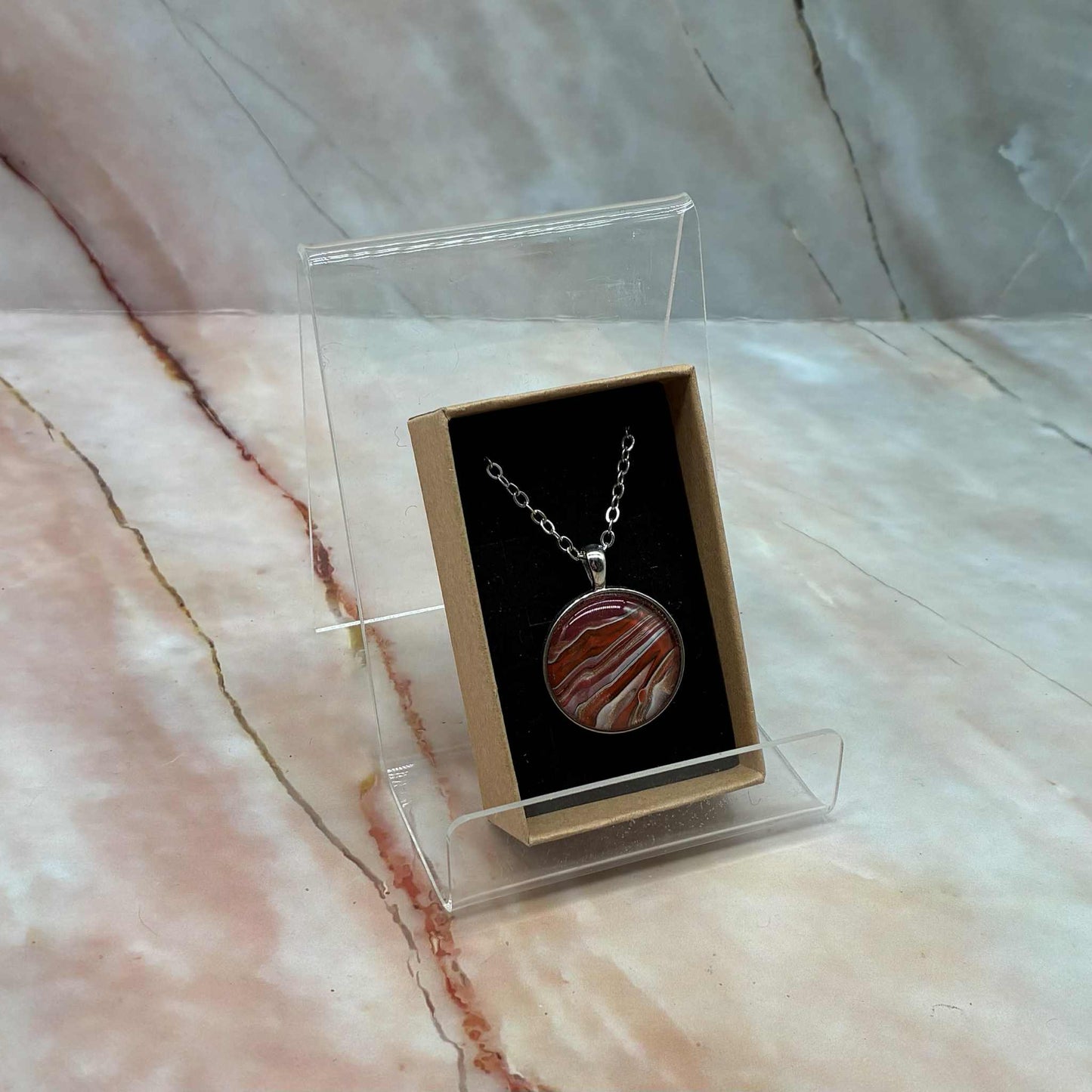 Hand Poured Resin Pendants | Silver Plated Chain