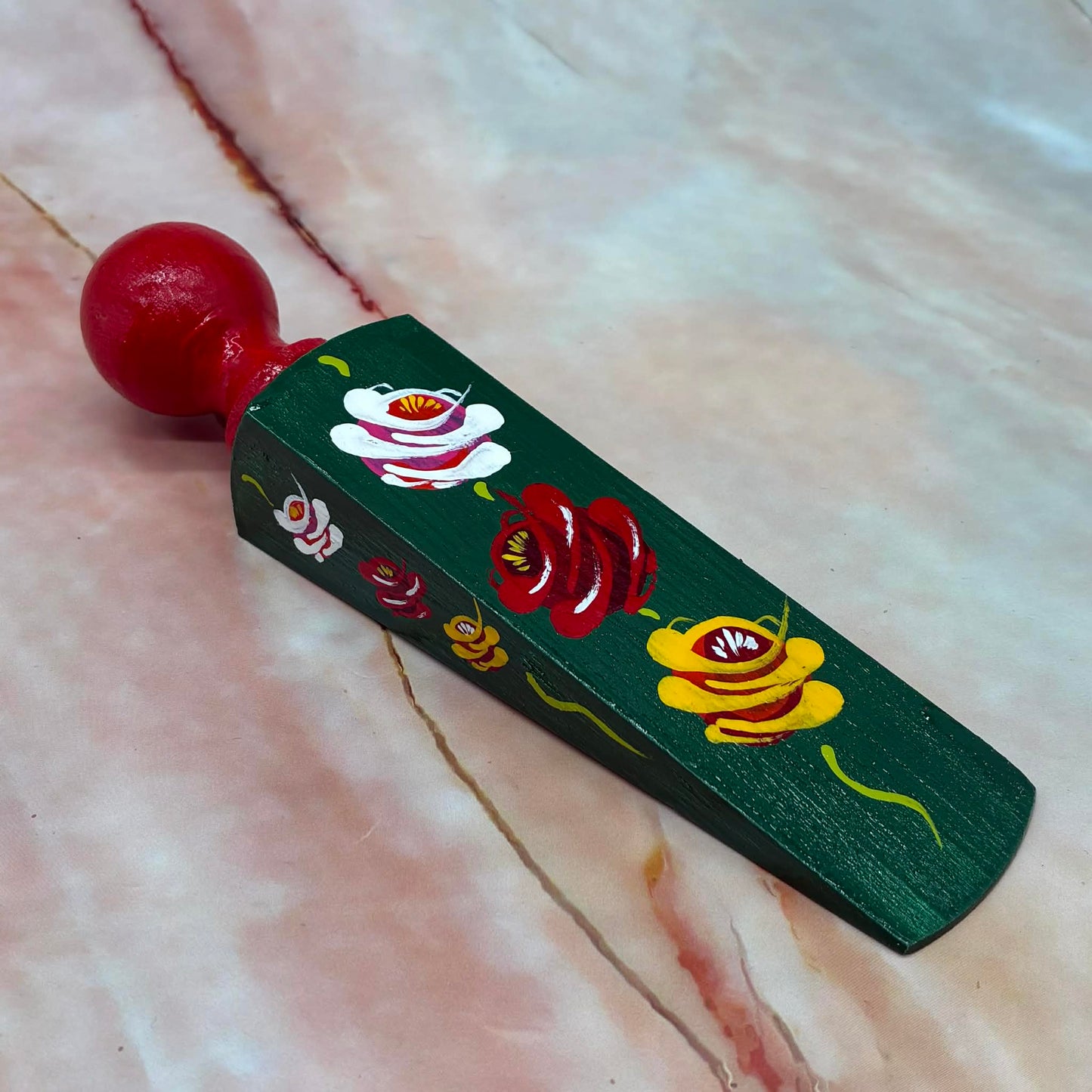 Hand Painted Door Wedges | Wood & Enamel