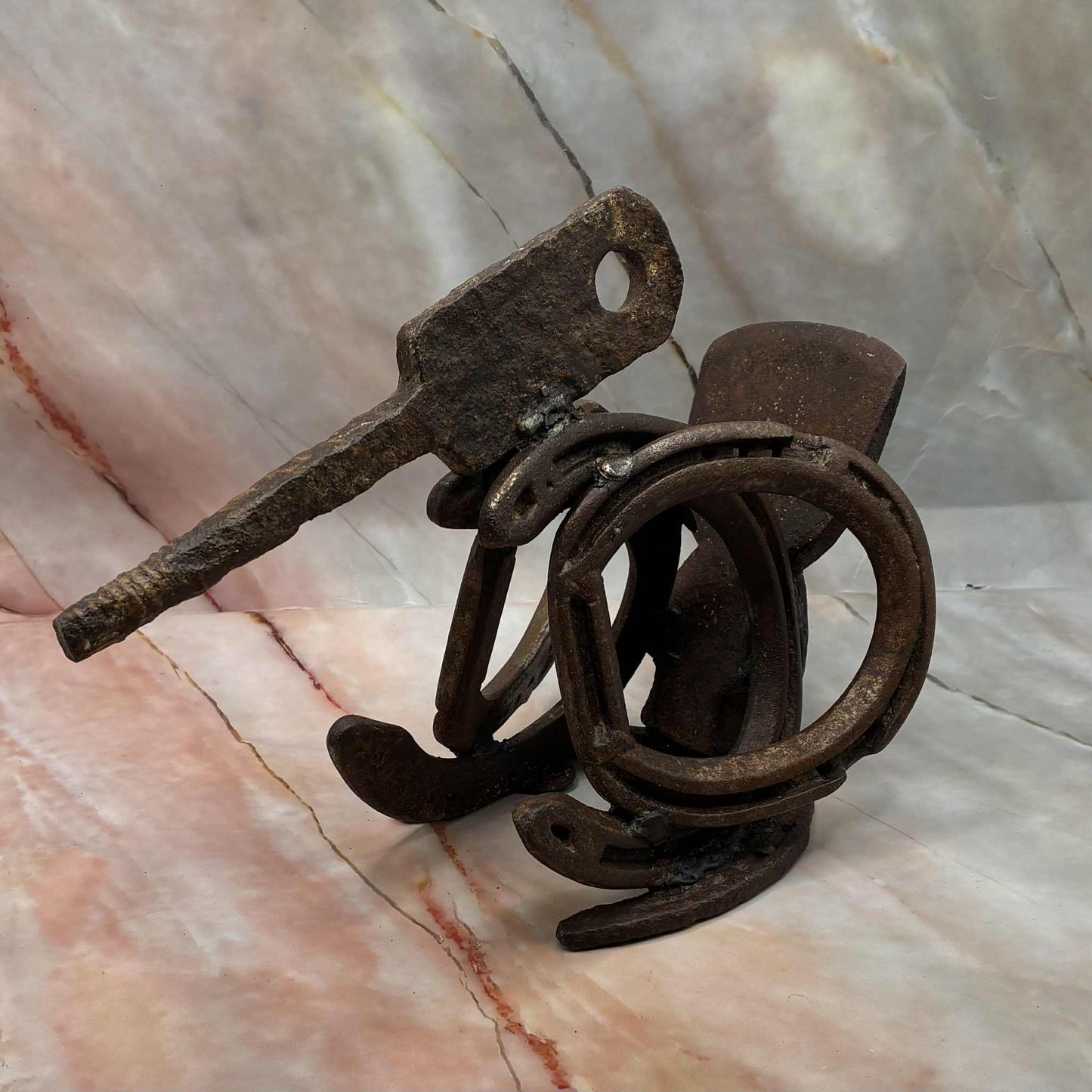 Horseshoe Duckling | Recycled Metal Sculpture