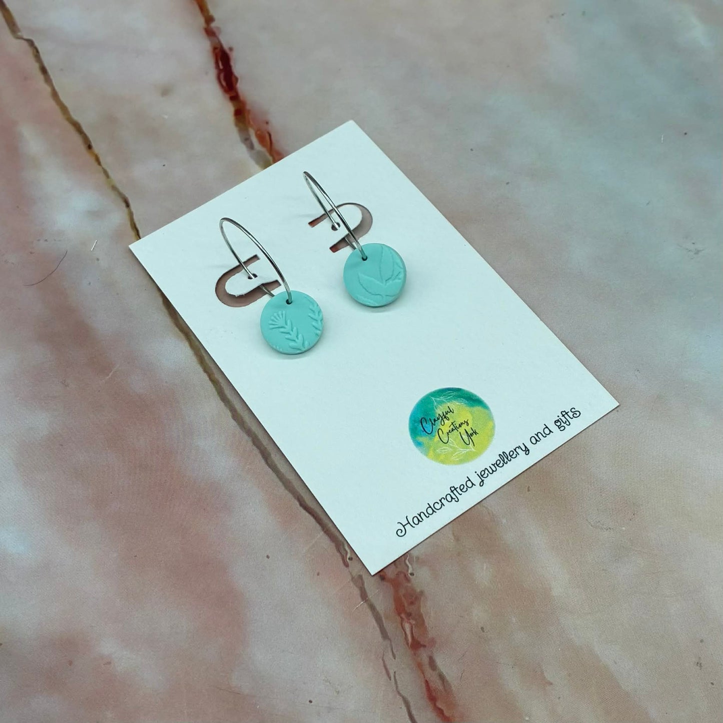 Handcrafted Drop Hoop Earrings | Hypoallergenic | Choose Your Colour!