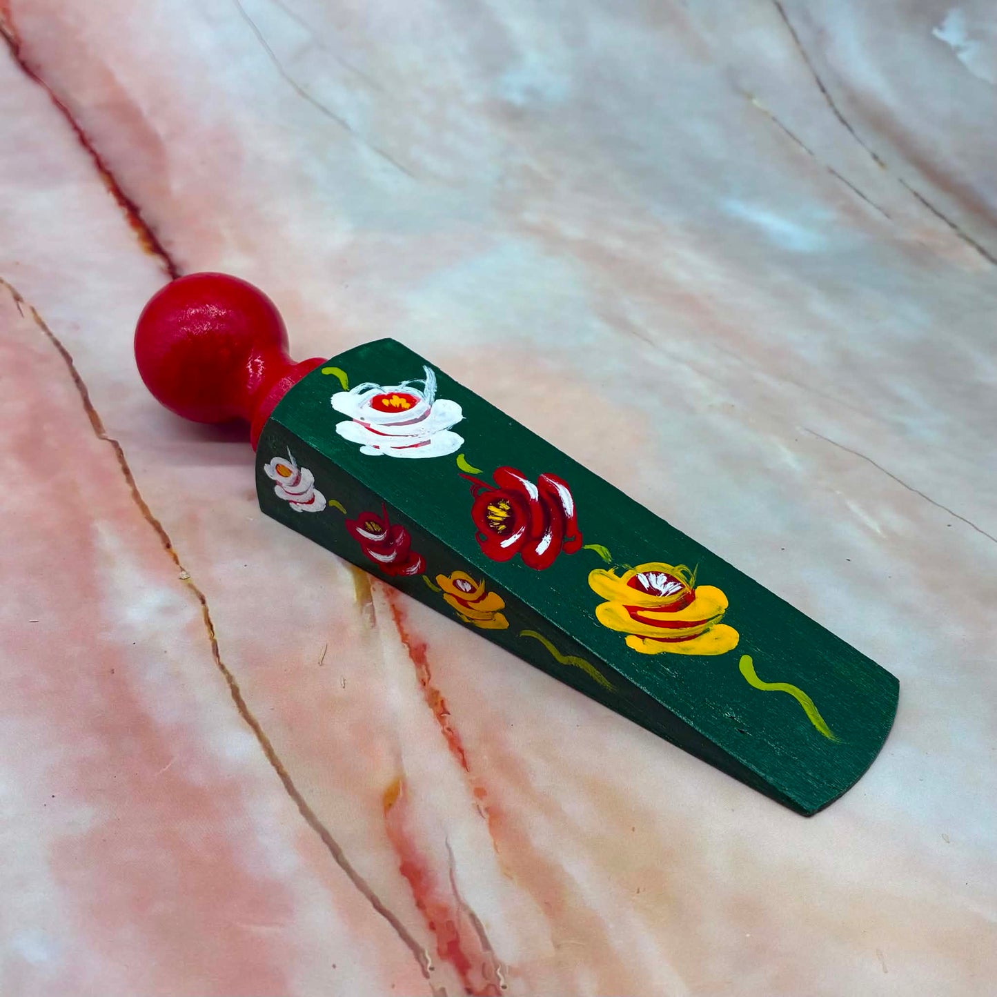Hand Painted Door Wedges | Wood & Enamel
