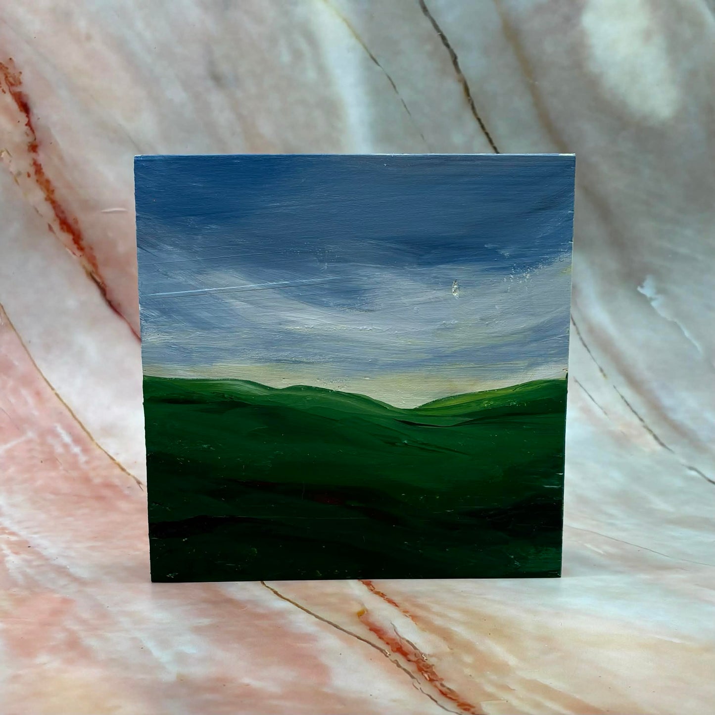 Upper Wharfedale | Original Painting | Acrylic on Wood | 6  x 6 inch