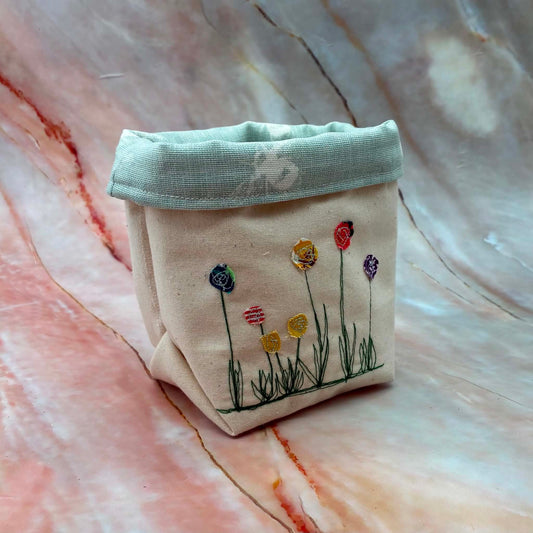 Small Fabric Pots | Lined | Fully Reversible | Various Designs