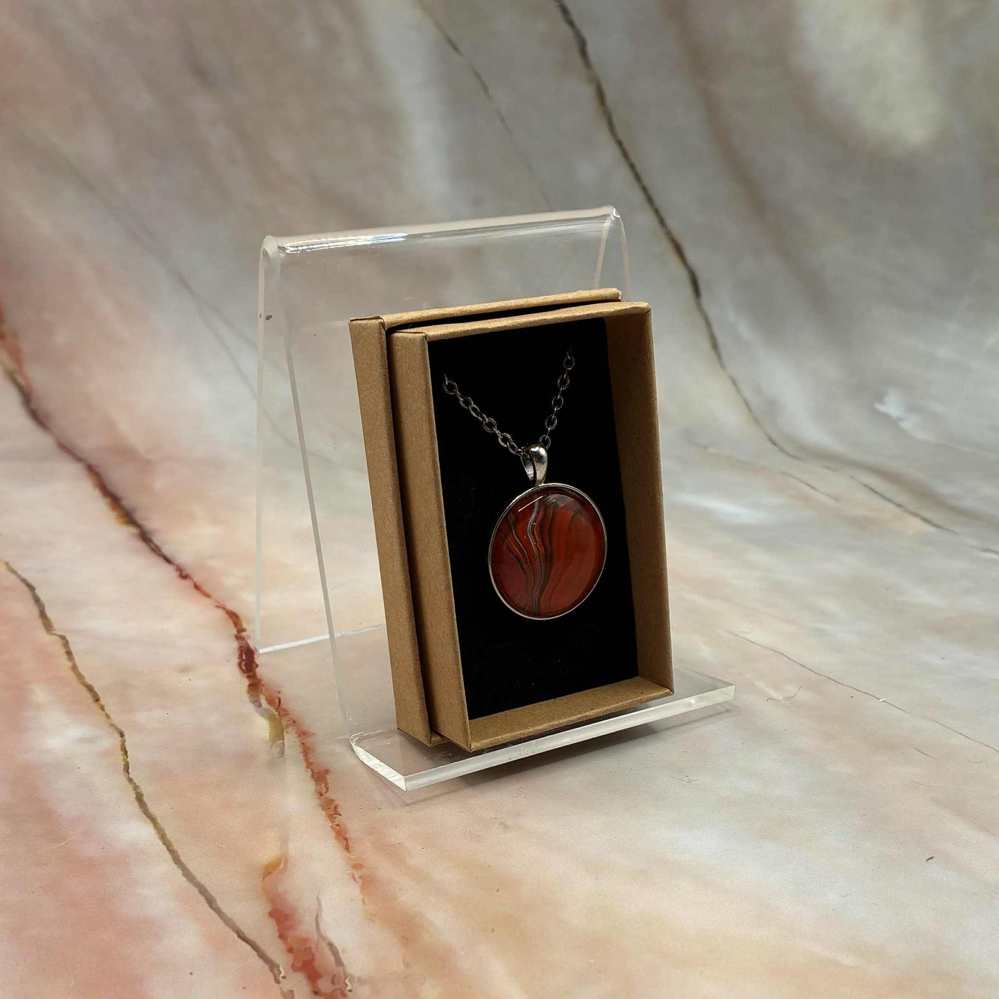 Hand Poured Resin Pendants | Silver Plated Chain