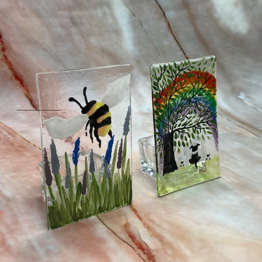 Animal Tealight Holders | 2 Designs | Painted Glass