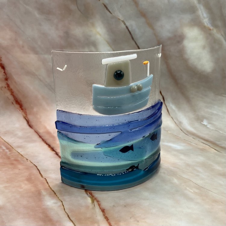 Freestanding Fishing Boat | Fused Glass | 2 Designs