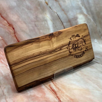 Live Edge Cheese Board | Laser Etched Wood