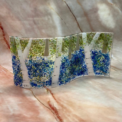 Freestanding Bluebell Wave | Fused Glass