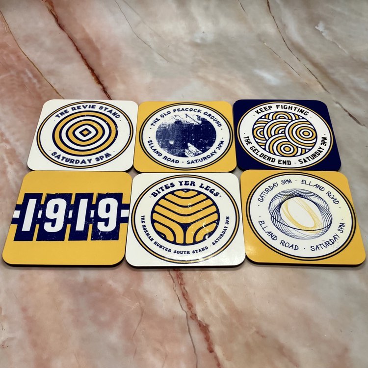 Retro Leeds United Football Mugs & Coasters Collection