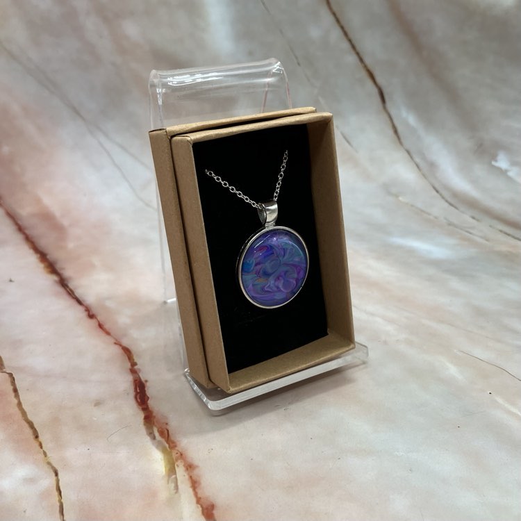 Hand Poured Resin Pendants | Silver Plated Chain