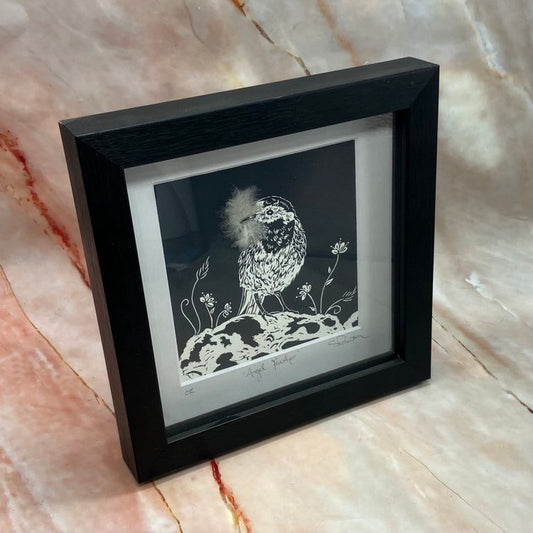 Angel Feather | Open Edition Framed Lino Print