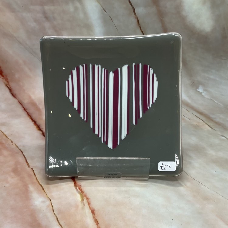 Striped Heart Dish | Fused Glass | Two Designs