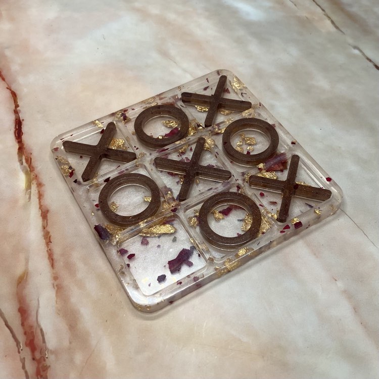 Noughts & Crosses Coaster | Resin | Various Colours
