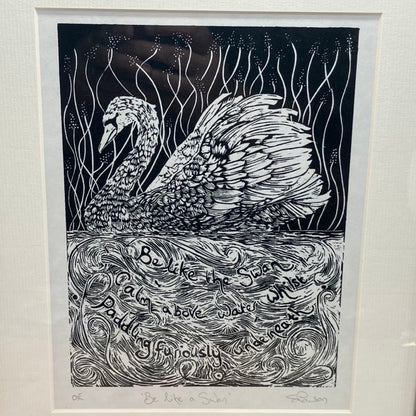 Be Like A Swan | Open Edition Lino print