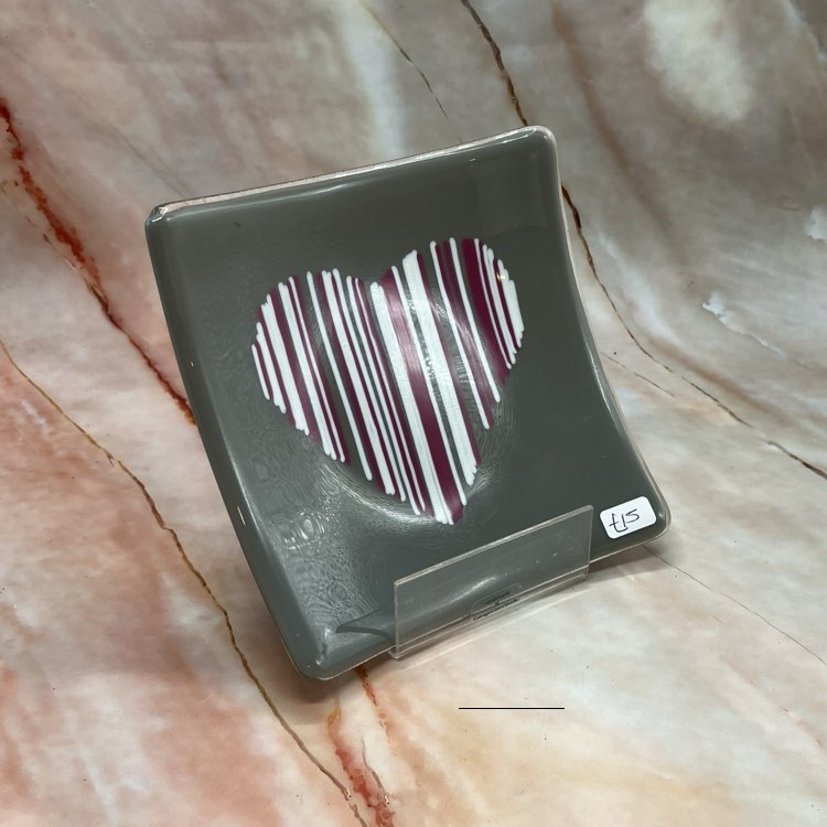 Striped Heart Dish | Fused Glass | Two Designs