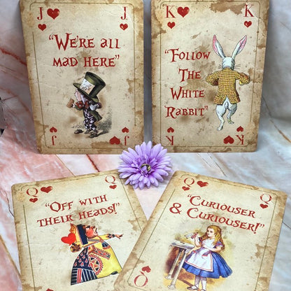 Set of 4 Alice Themed A4 size Playing Cards | Wall Decoration