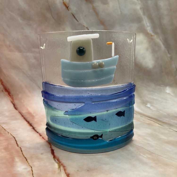 Freestanding Fishing Boat | Fused Glass | 2 Designs