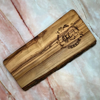 Live Edge Cheese Board | Laser Etched Wood