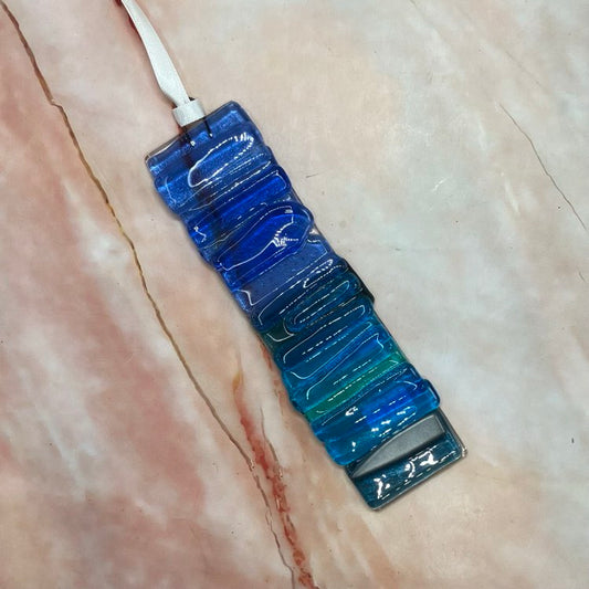 Hues of Blue Wall / Window Hanging | Fused Glass