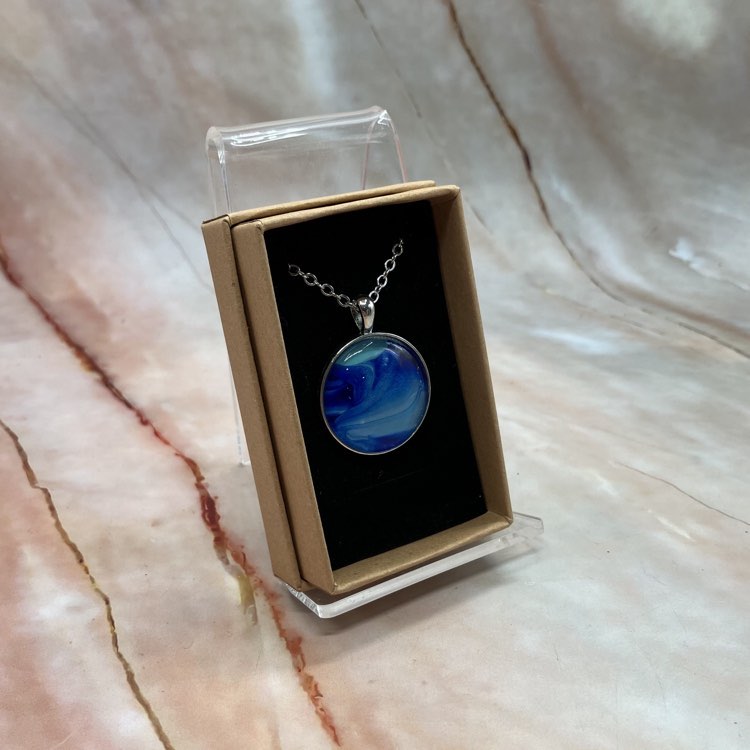 Hand Poured Resin Pendants | Silver Plated Chain
