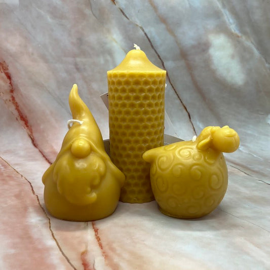 Handmade Beeswax Candle | Various Designs
