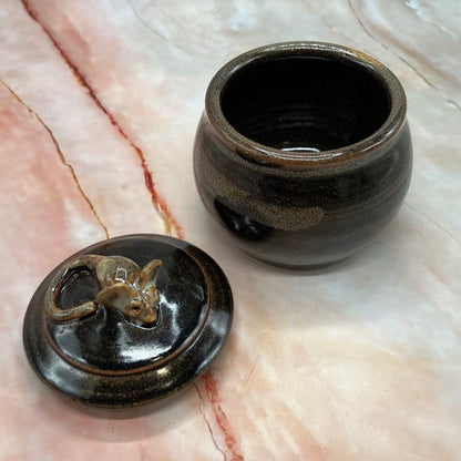 Lidded Ceramic Jar| Mouse Lid