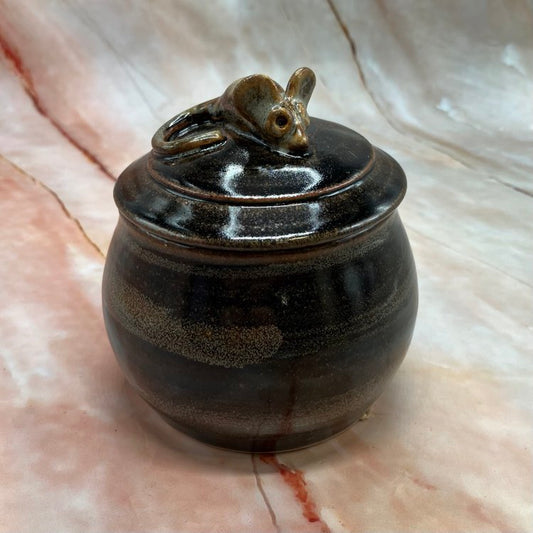 Lidded Ceramic Jar| Mouse Lid