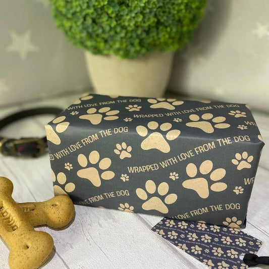 From The Dog | Gift Wrapping Paper | 500mm x 700mm | Matching Tag