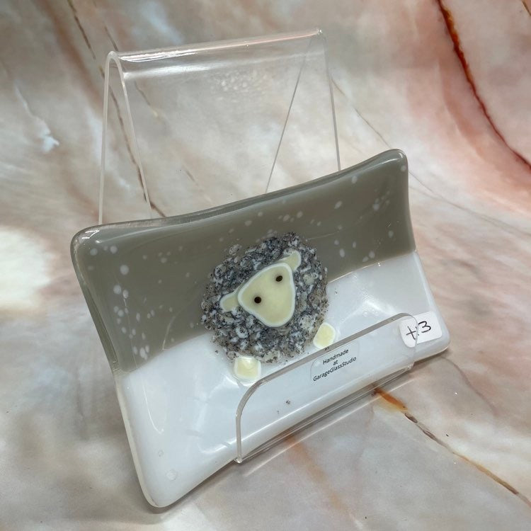 Snowy Sheep Soap Dish | Fused Glass | 2 Designs