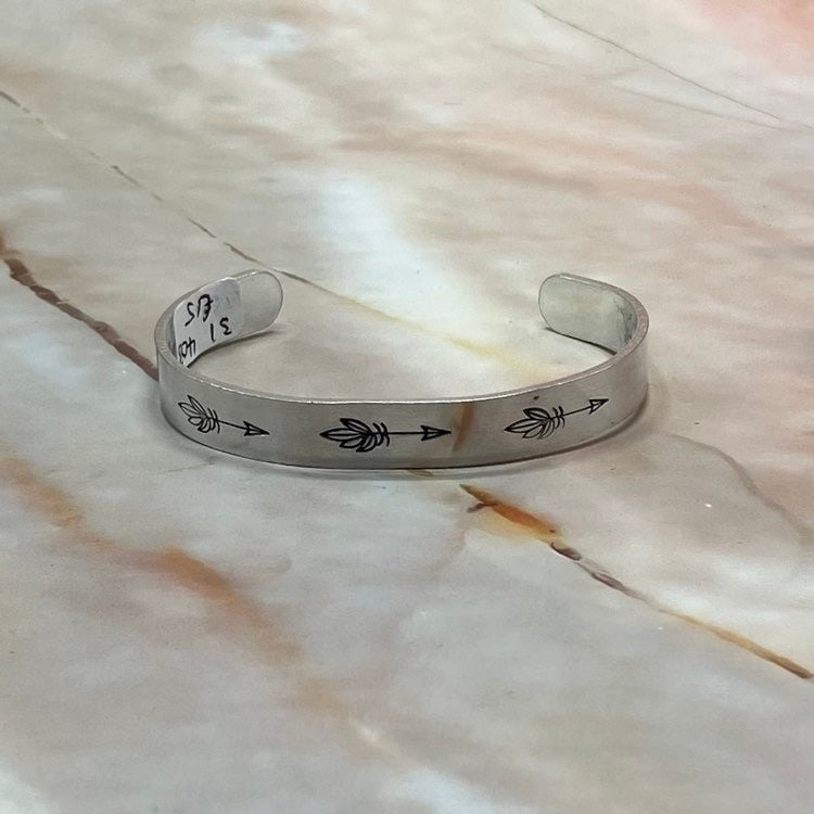Hand-Stamped Aluminium Cuff Bracelets